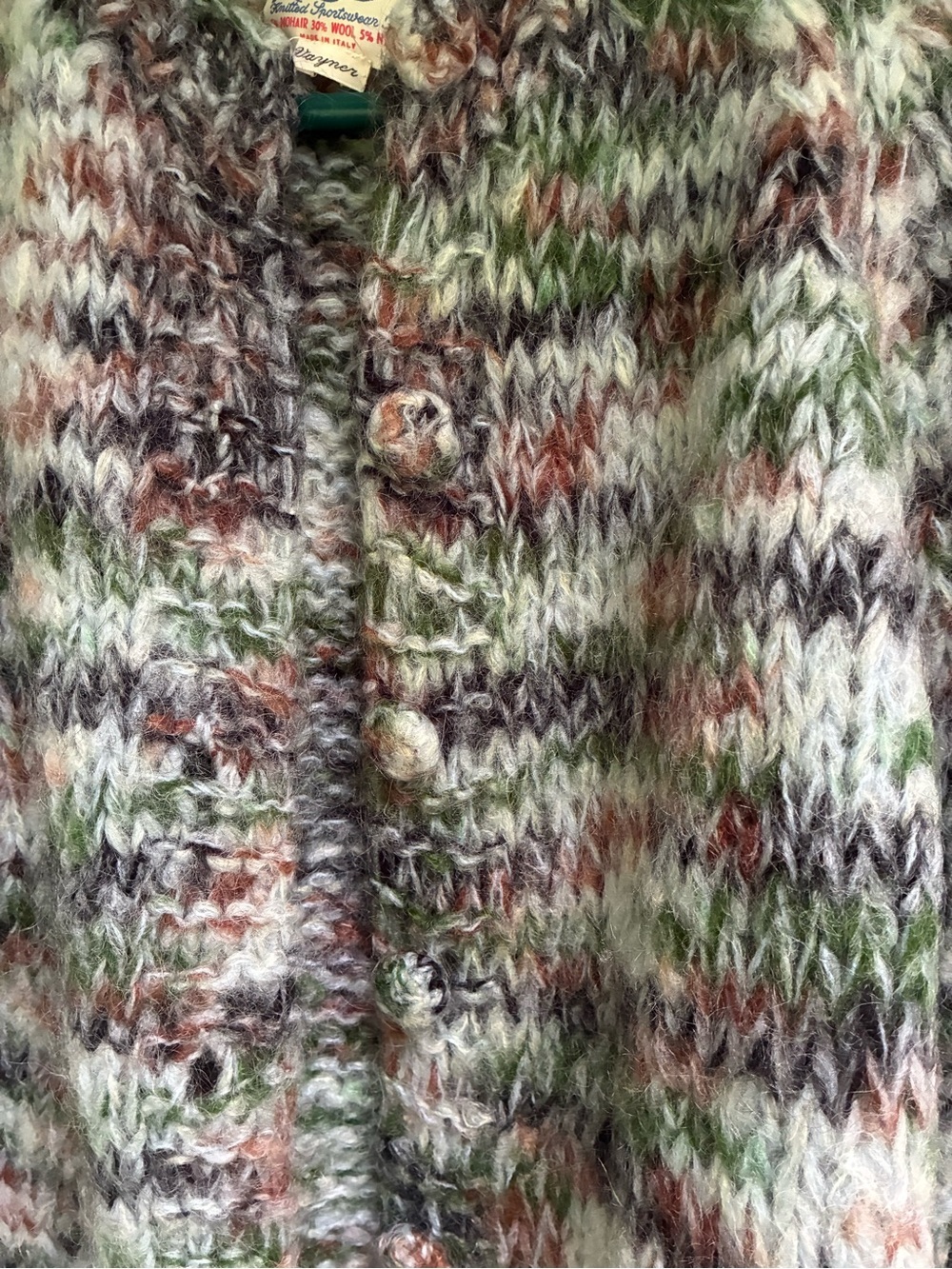 Vintage 80s Rosanna Italy Handmade Mohair Wool Cardigan M - Picture 5 of 16